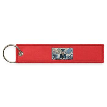 Winter Nutcracker in Snow Village - Jet Tag Keychain - red - Front