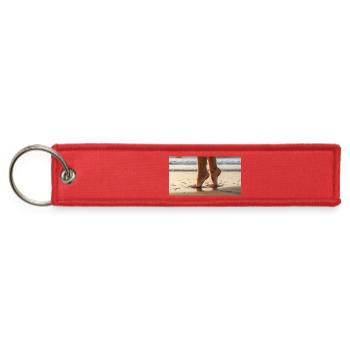 Female beach feet - Jet Tag Keychain - red - Front