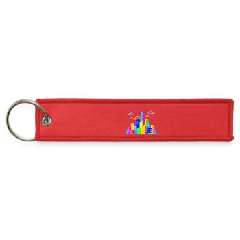 Neon City Skyline Rainbow - Jet Tag Keychain - red - Front