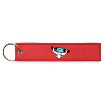 Caterpillar Bodybuilder Muscle Building Strong Fit - Jet Tag Keychain - red - Front