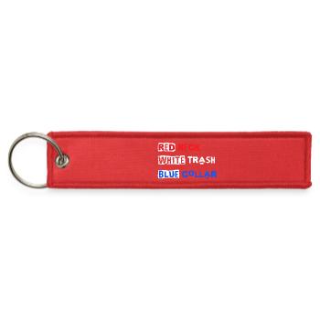 Red White Blue Collar Patriotic Retro - Jet Tag Keychain - red - Front