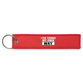 I Fix Things My Own Way - Jet Tag Keychain - red - Front