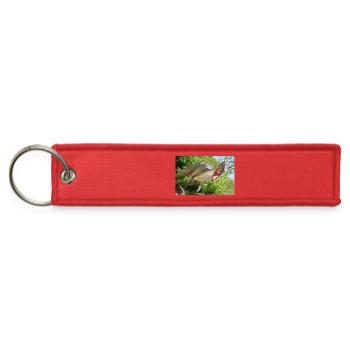 Ferocious T-Rex Dinosaur Nature Art - Jet Tag Keychain - red - Front
