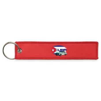 Cuba flag_1 - Jet Tag Keychain - red - Front