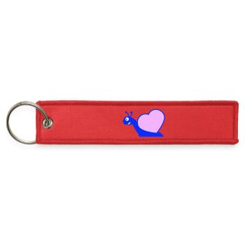 Snail Heart Shell Sweet Love Romantic Cute Happy - Jet Tag Keychain - red - Front