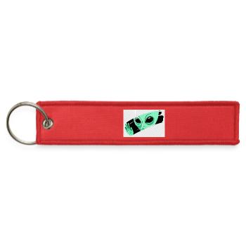 Mint Alien Wave Graphic - Jet Tag Keychain - red - Front