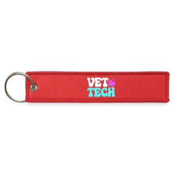veterinarian Stethoscope Vet Tech - Jet Tag Keychain - red - Front
