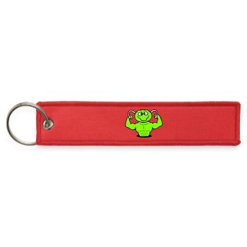Caterpillar Bodybuilder Muscle Building Strong Fit - Jet Tag Keychain - red - Front