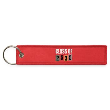 Class of 2038 Retro GROW WITH ME - Jet Tag Keychain - red - Front