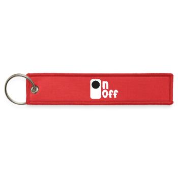 On Off Toggle Emblem - Jet Tag Keychain - red - Front