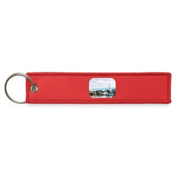 Boats at Bridgetown Barbados - Jet Tag Keychain - red - Front