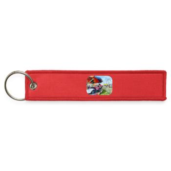 Car Ride at the Fair - Jet Tag Keychain - red - Front