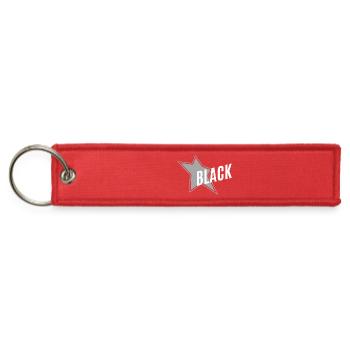 black - Jet Tag Keychain - red - Front