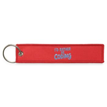 I'd Rather Be Coding Programmer Humor - Jet Tag Keychain - red - Front