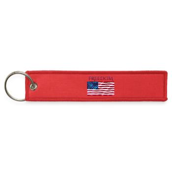 Freedom American Flag Bold Typography - Jet Tag Keychain - red - Front