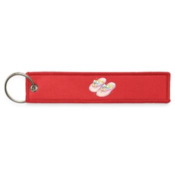 Kawaii Starry Pink Flip Flops - Jet Tag Keychain - red - Front