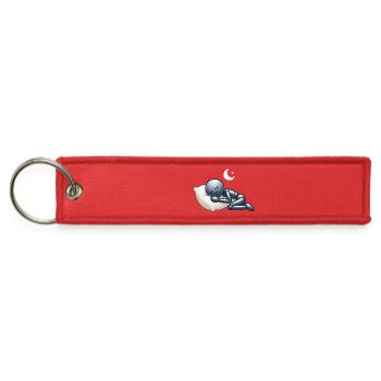 Nightly Sleepy Bot on Moon Pillow - Jet Tag Keychain - red - Front