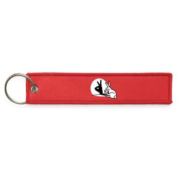 Funny Rabbit hand shadow puppets humor pop art - Jet Tag Keychain - red - Front