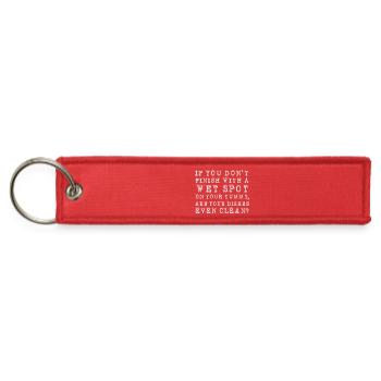 Humorous Tummy Inspection Quote - Jet Tag Keychain - red - Front