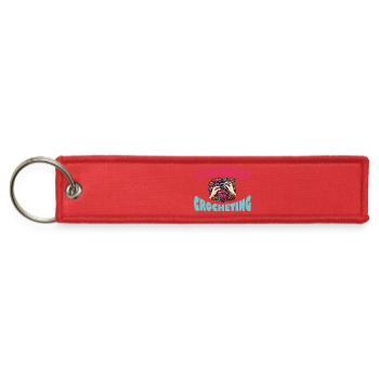 I’d Rather Be Crocheting -Crochet Lover Funny - Jet Tag Keychain - red - Front