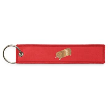 Loaf Cat - Jet Tag Keychain - red - Front