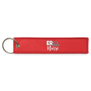 ER Nurse Heartbeat Stethoscope - Jet Tag Keychain - red - Front