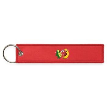 Funny Avocado Shooting Seed Banana KO Cartoon - Jet Tag Keychain - red - Front