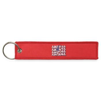 America Patriotic Lightning Bolt Flag  - Jet Tag Keychain - red - Front
