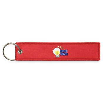 Cute Good Idea Light Bulb Typography Art - Jet Tag Keychain - red - Front