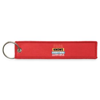 Papa Knows Everything - Jet Tag Keychain - red - Front