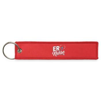 ER Nurse Stethoscope Logo Tee - Jet Tag Keychain - red - Front