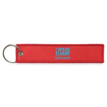I Speak Fluent Sarcasm - Jet Tag Keychain - red - Front