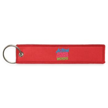 Action Speaks Louder Words - Jet Tag Keychain - red - Front