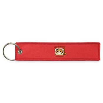 Loaf Mode Activated Cat - Jet Tag Keychain - red - Front