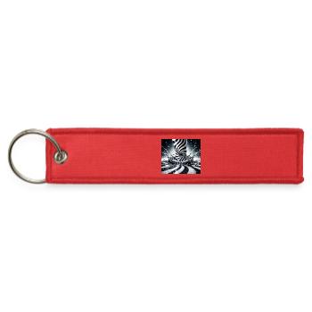 Black and White Vortex - Jet Tag Keychain - red - Front