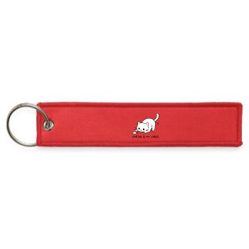 Hunting Is My Cardio Cute Cat Toy Mouse Minimalist - Jet Tag Keychain - red - Front