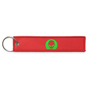 Alien Head Face Extraterrestrial Retro Vintage - Jet Tag Keychain - red - Front