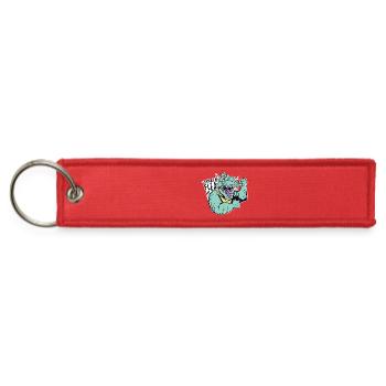 Muscle Dinosaur Cartoon Strength Design - Jet Tag Keychain - red - Front