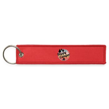 Happy Camper Retro Camping Design - Jet Tag Keychain - red - Front