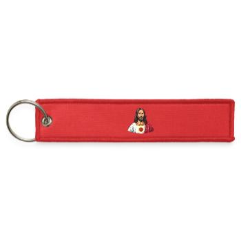 Religious Heart Sacred Illustration - Jet Tag Keychain - red - Front