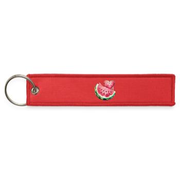 Watermelon Heart Fruit Illustration - Jet Tag Keychain - red - Front