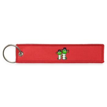 Caterpillar Sir Rich Monocle Top Hat Team Friends - Jet Tag Keychain - red - Front