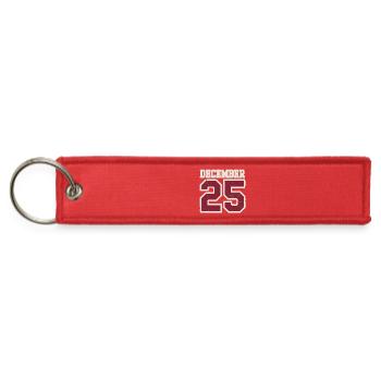 Retro Christmas December 25 - Jet Tag Keychain - red - Front