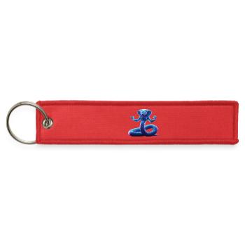 Neon Blue-Purple Fantasy Snake with Glow Eyes - Jet Tag Keychain - red - Front