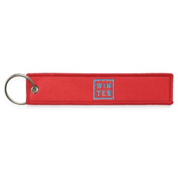 Winter Splatter Block Letters - Jet Tag Keychain - red - Front