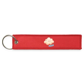 Drowsy Cloud Mood with Bandage Patch - Jet Tag Keychain - red - Front