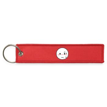 Anxious  Face with Sweat - Jet Tag Keychain - red - Front