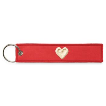 Sourdough Heart Baking Bread Dough Design - Jet Tag Keychain - red - Front