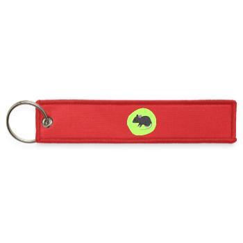 Rat animal on green background - Jet Tag Keychain - red - Front