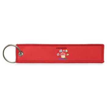 Overthinking Mushroom In Progress - Jet Tag Keychain - red - Front